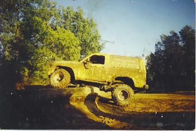 This is my toy. It's an 87 with a 302, C6, NP208, Dana 44 TTB front axle, and an 8.8 rear. Both axles are full width. It has dual flowmasters. Tires are 33x14x15 Boggers.